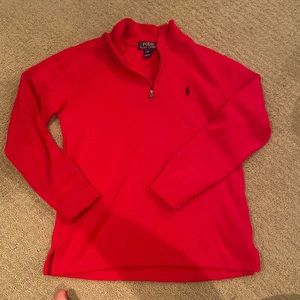 Boys polo Ralph Lauren red half zip sweater pullover